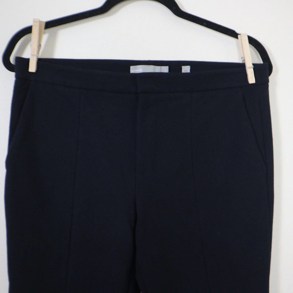 Vince Size 8 Stovepipe Cropped Trousers Navy Blue Seamed Front Ankle Pant - Picture 3 of 11